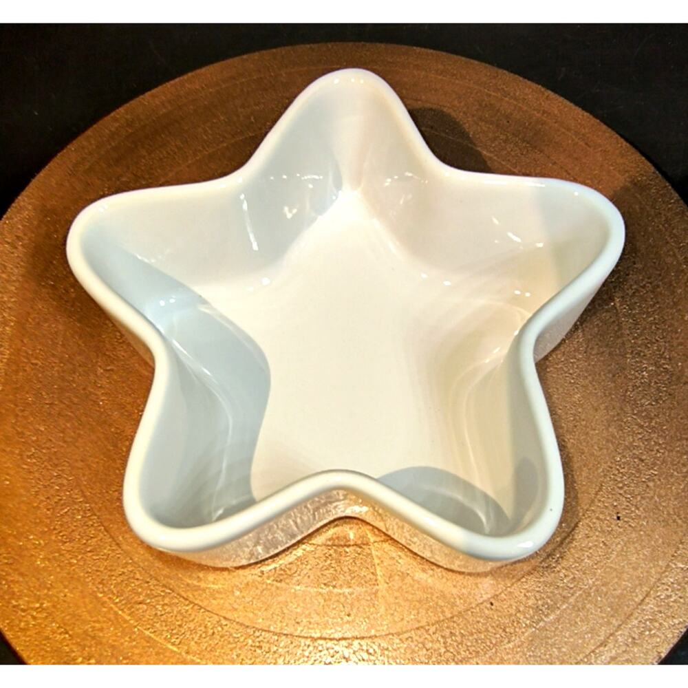1367.  White Star Shaped Cordon Bleu Ramekin